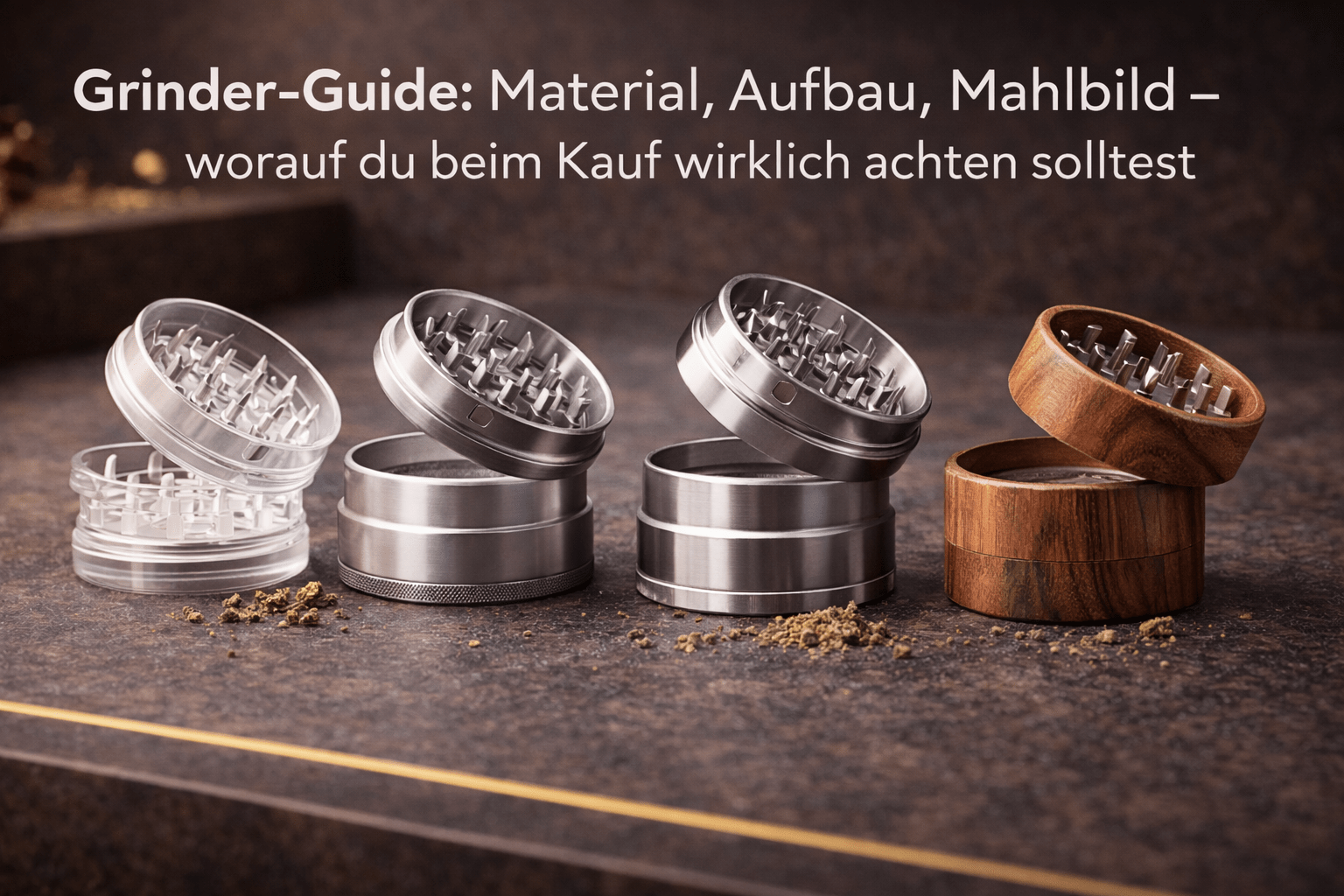 Grinder-Guide: Material, Aufbau, Mahlbild – worauf du beim Kauf wirklich achten solltest - Golden Leaf Culture