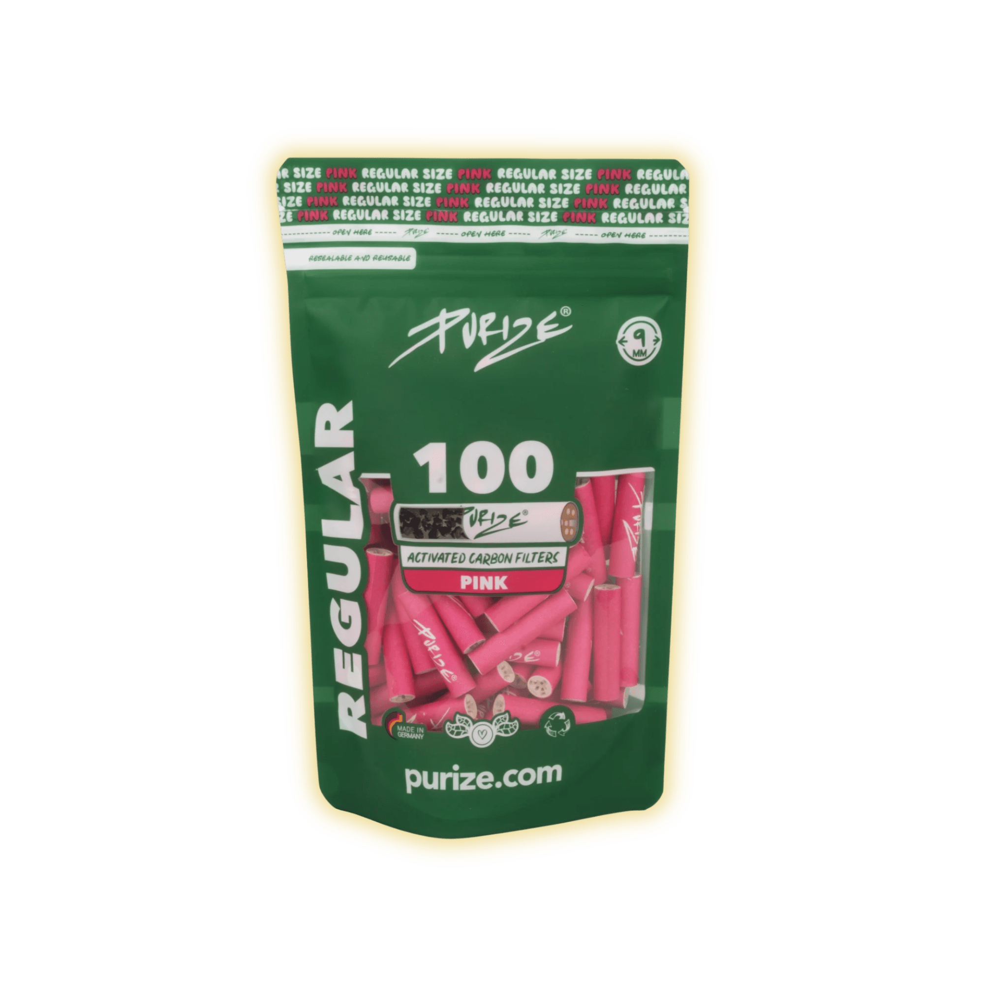 PURIZE Regular Size 9mm (100er Beutel) Aktivkohlefilter kaufen - Golden Leaf Culture