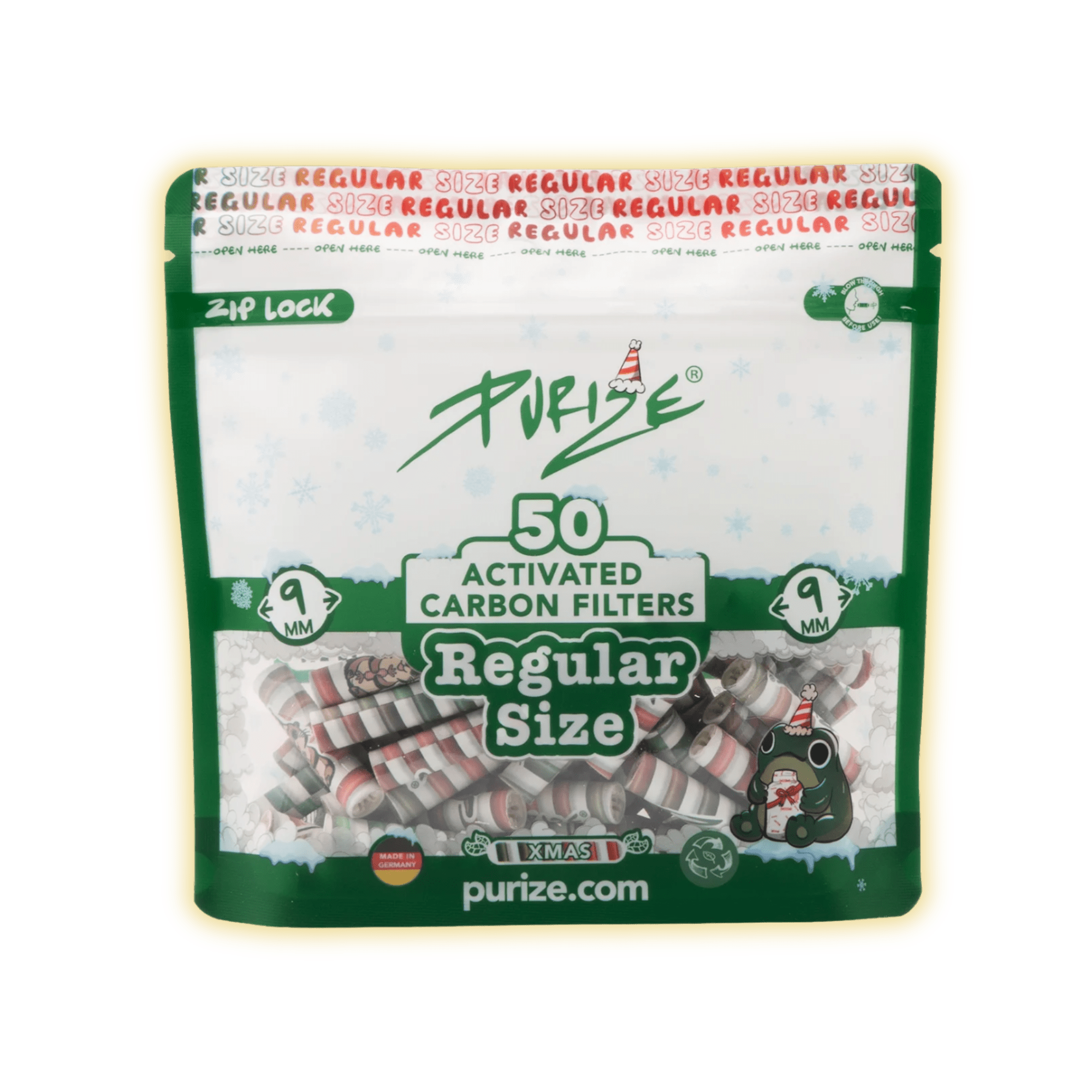 PURIZE Regular Size 9mm (50er Beutel) Aktivkohlefilter kaufen - Golden Leaf Culture