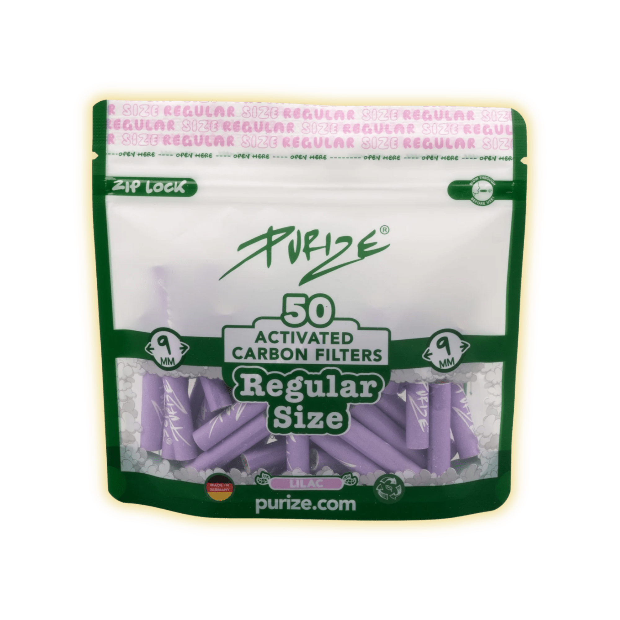 PURIZE Regular Size 9mm (50er Beutel) Aktivkohlefilter kaufen - Golden Leaf Culture