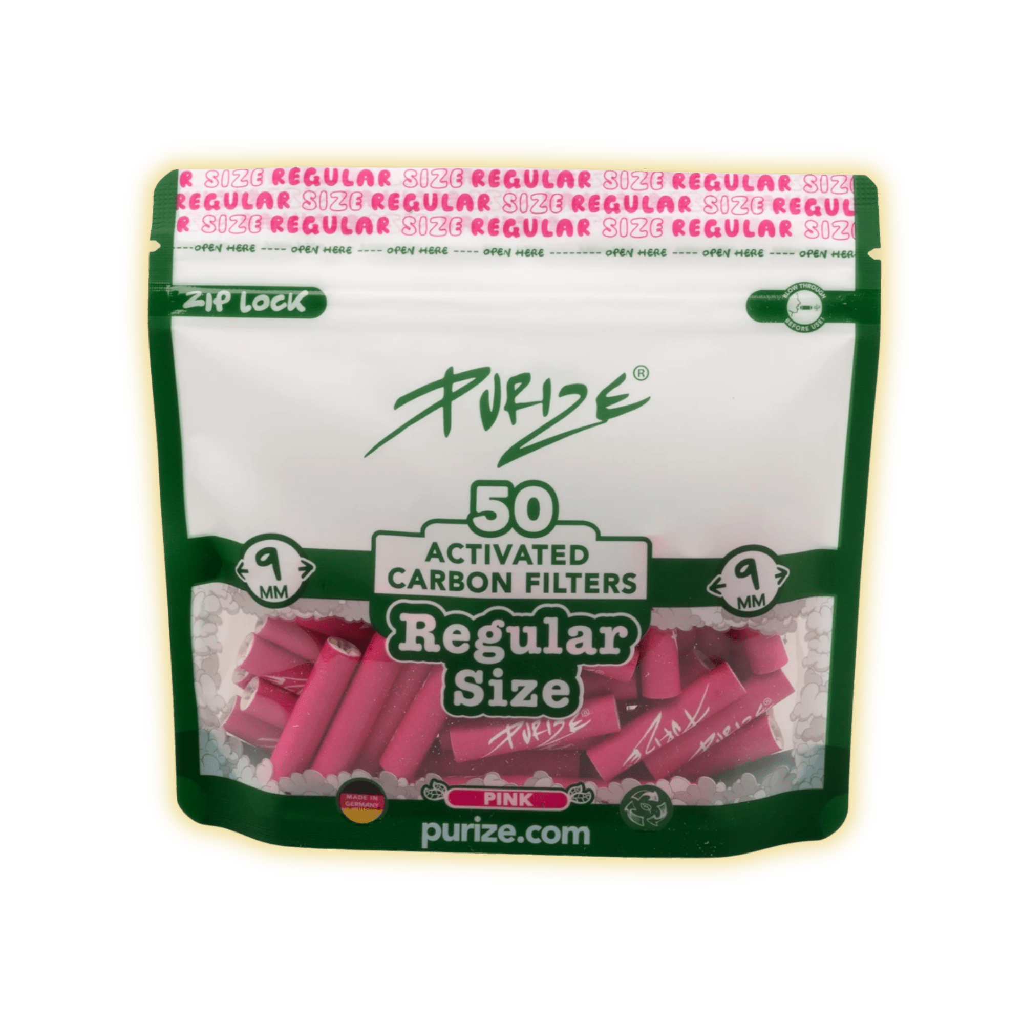 PURIZE Regular Size 9mm (50er Beutel) Aktivkohlefilter kaufen - Golden Leaf Culture
