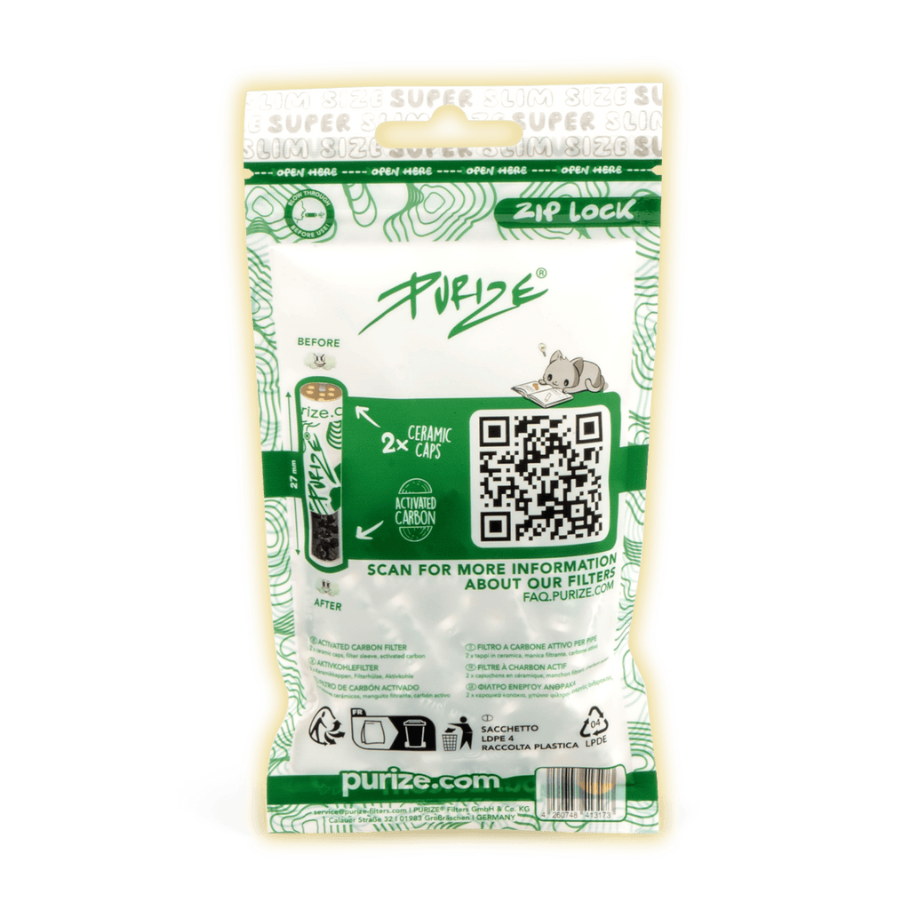PURIZE Super Slim Size 5mm (50er Packung) Aktivkohlefilter kaufen - Golden Leaf Culture