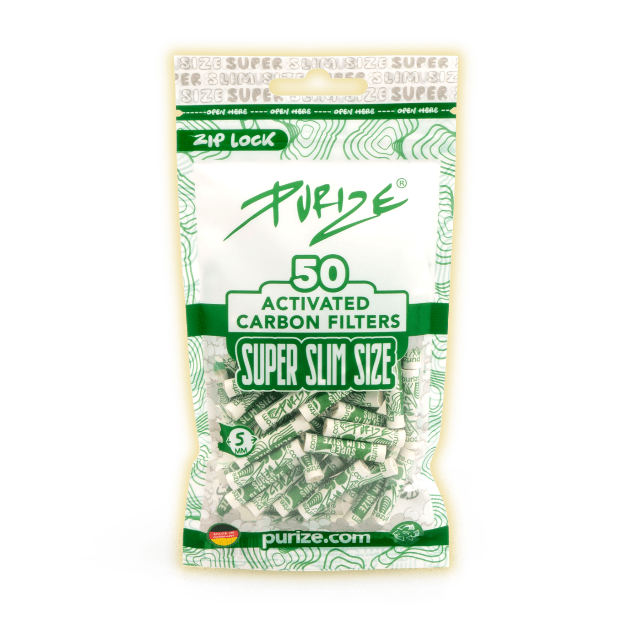 PURIZE Super Slim Size 5mm (50er Packung) Aktivkohlefilter kaufen - Golden Leaf Culture