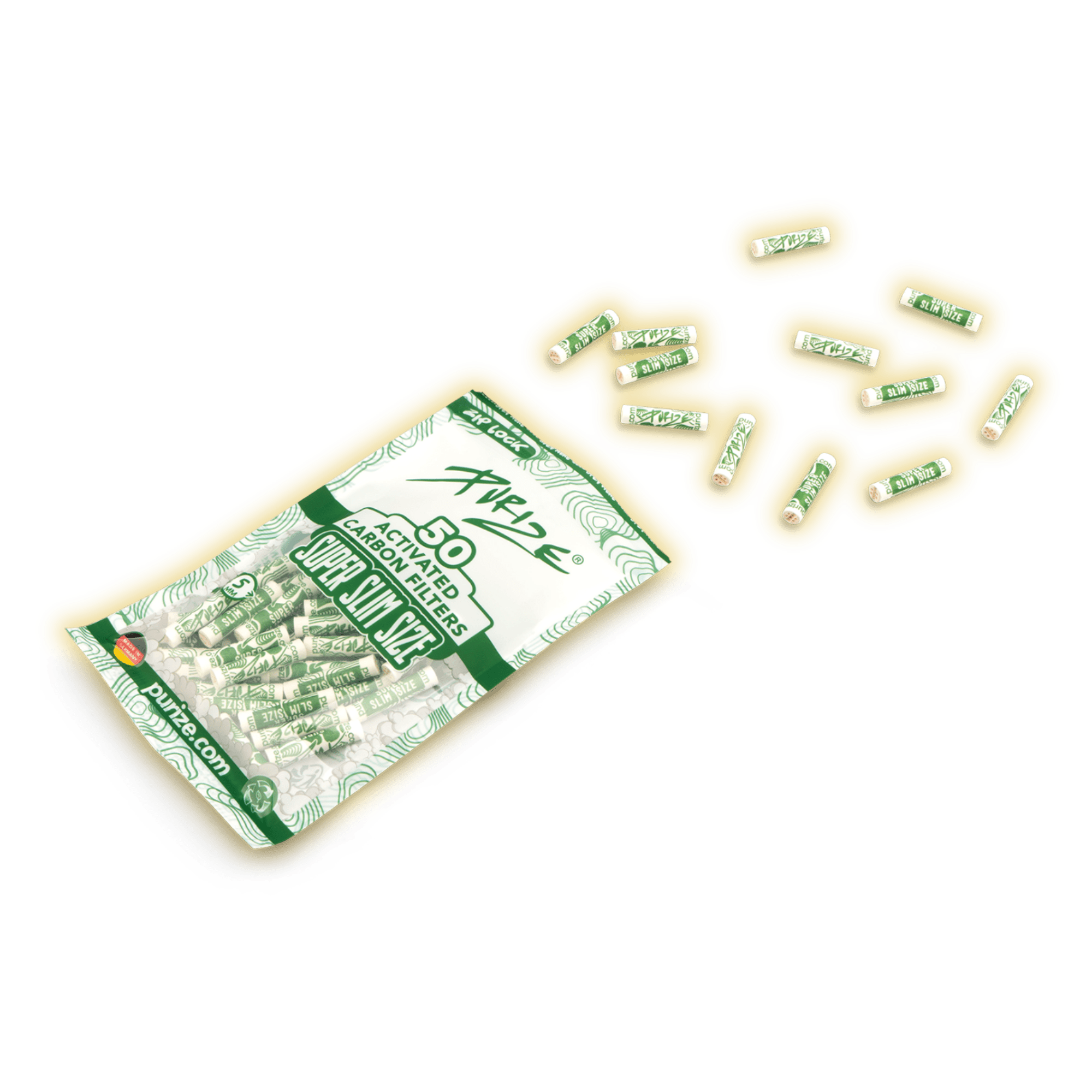 PURIZE Super Slim Size 5mm (50er Packung) Aktivkohlefilter kaufen - Golden Leaf Culture