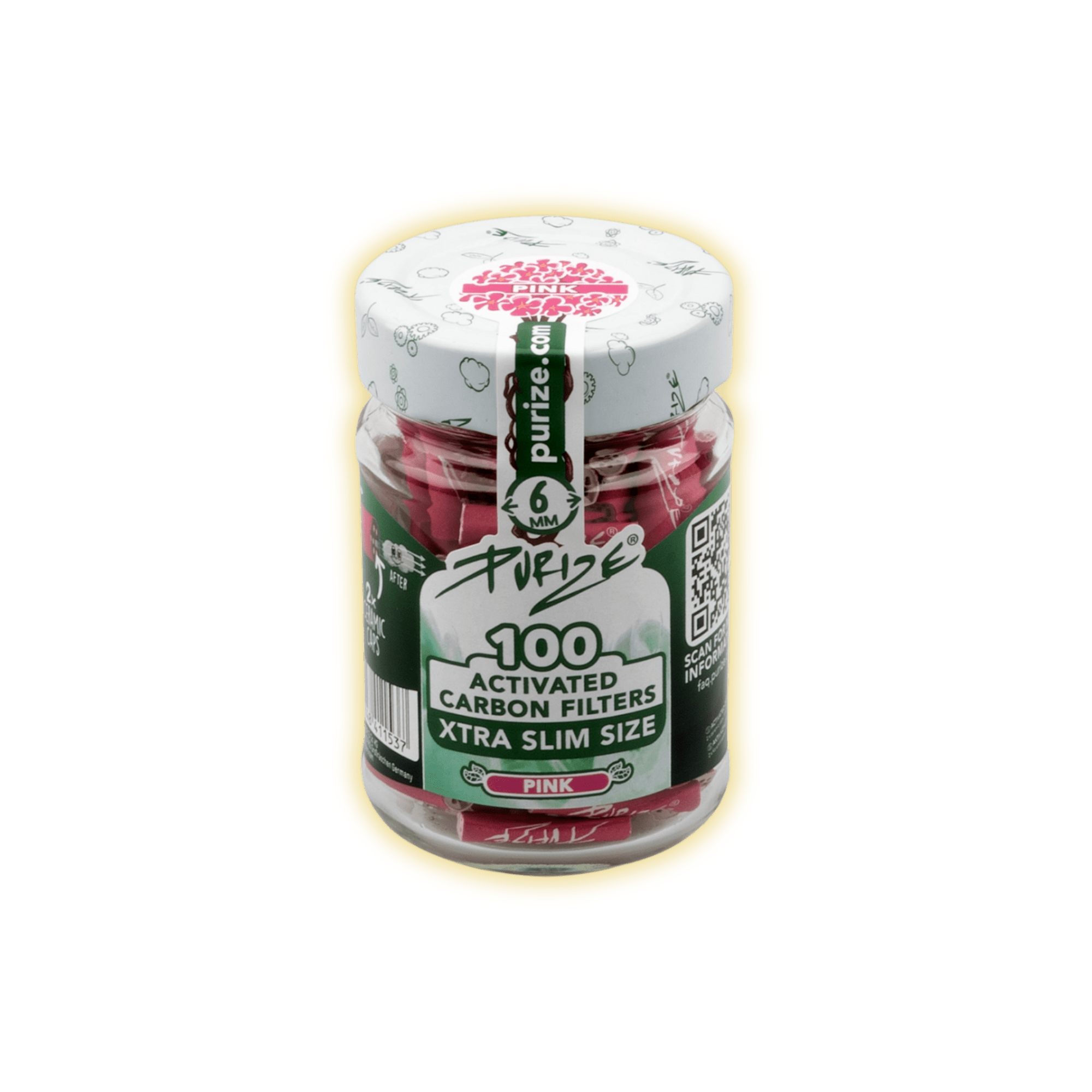 PURIZE XTRA Slim Size 6mm (100er Glas) Aktivkohlefilter kaufen - Golden Leaf Culture