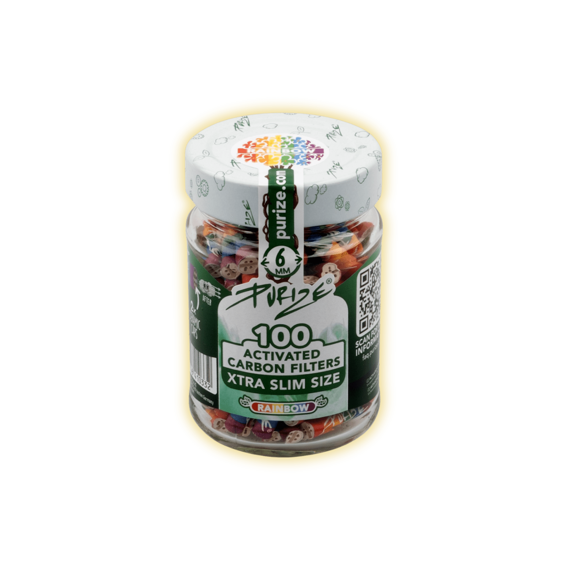 PURIZE XTRA Slim Size 6mm (100er Glas) Aktivkohlefilter kaufen - Golden Leaf Culture