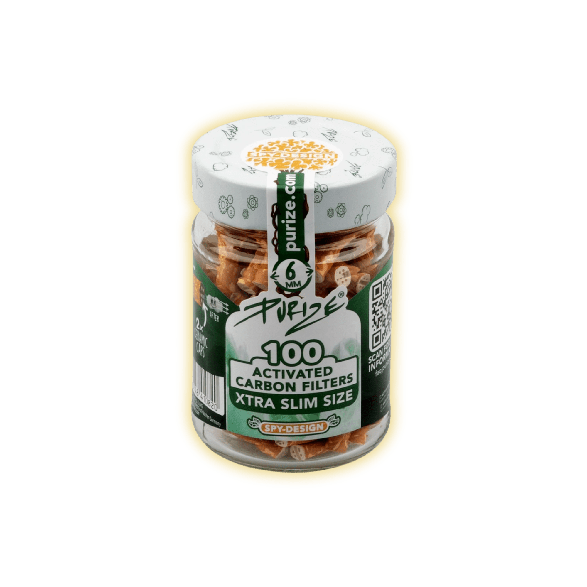 PURIZE XTRA Slim Size 6mm (100er Glas) Aktivkohlefilter kaufen - Golden Leaf Culture